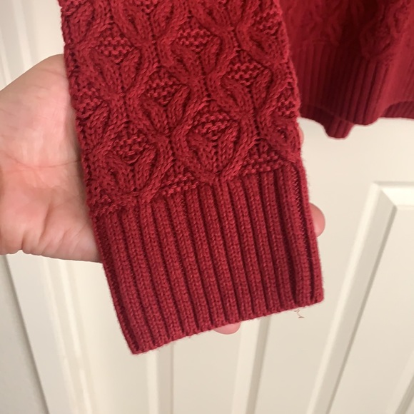 Jeanne Pierre Womens Cotton Textured Sweater Fall Red - Picture 5 of 8